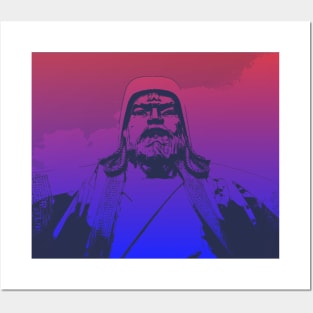 Vaporwave Genghis Khan 4229 Ulaanbaatar Posters and Art